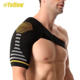 Compression Shoulder Brace | Shoulder Orthopedic Brace for Men & Women | Torn Rotator Cuff, Dislocation, Other Shoulder Injuries (Color: Yellow, size: S-M)