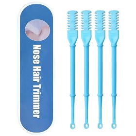 4Pcs Nasal Hair Cutter Nose Hair Trimmer 2-in-1 Manual Nostril Hair Removal Tool Double Sided Blade Hair Removal Accessory (Color: Blue)