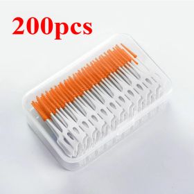 40/120pcsInterdental brush Soft silicone adaptive interdental brush Space brush orthodontic braces brush dental odontología (Color: C623-orange 200pcs)