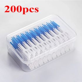 40/120pcsInterdental brush Soft silicone adaptive interdental brush Space brush orthodontic braces brush dental odontología (Color: C623-blue 200pcs)